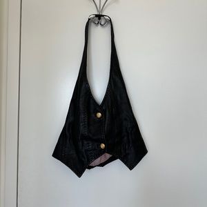 Leather halter vest